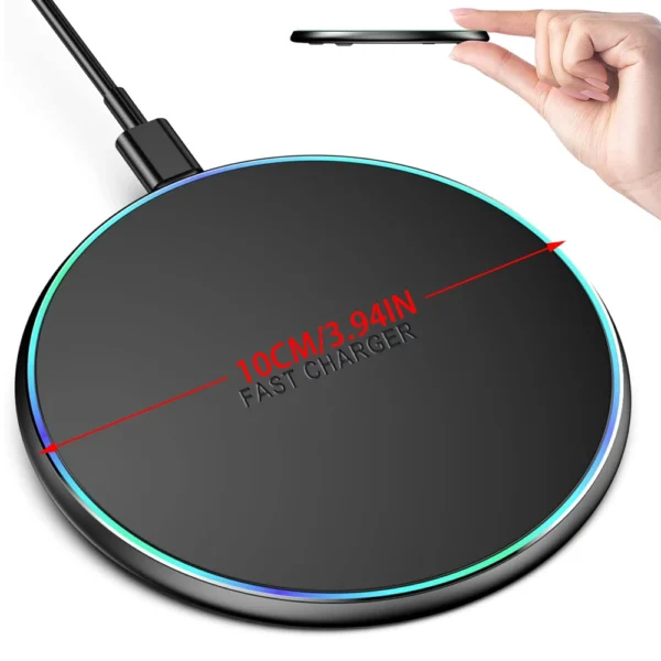 Încărcător Wireless 15W cu USB-C și Indicator LED - Image 4